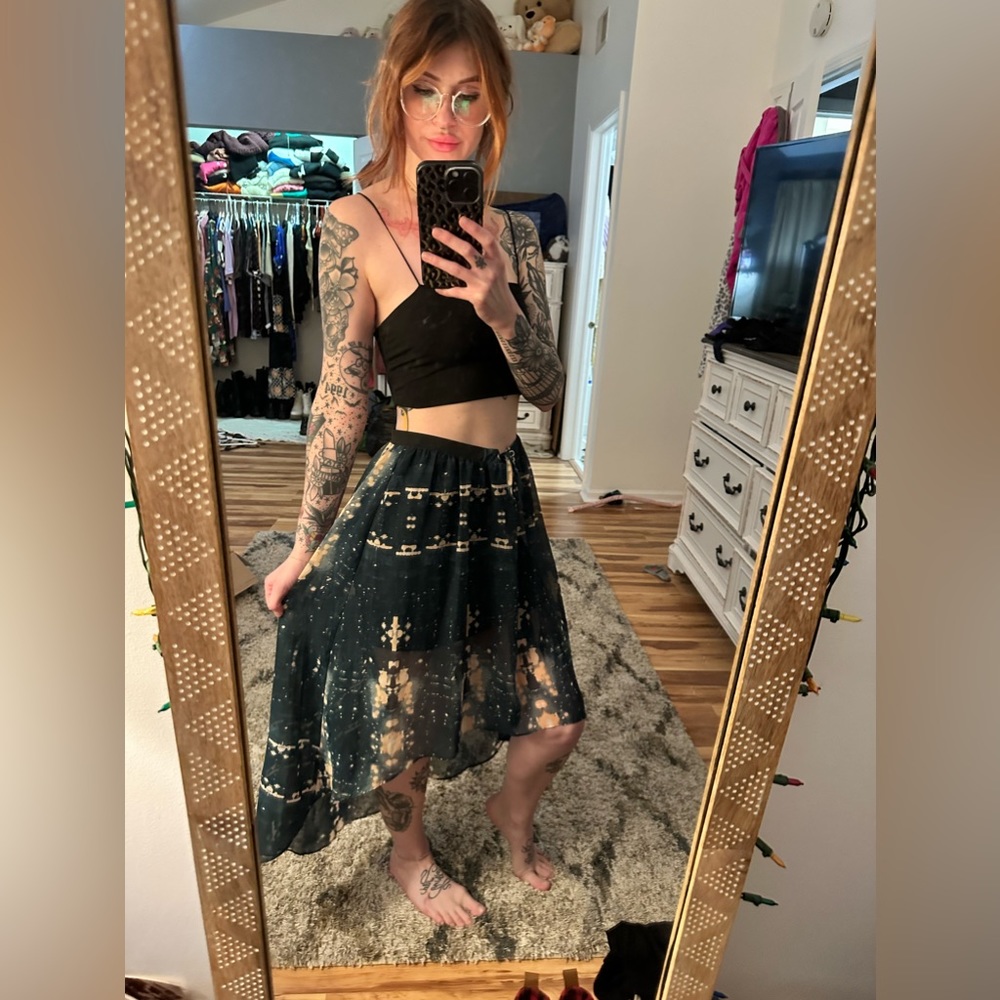 unique hi-low skirt ~ has bells on strings!